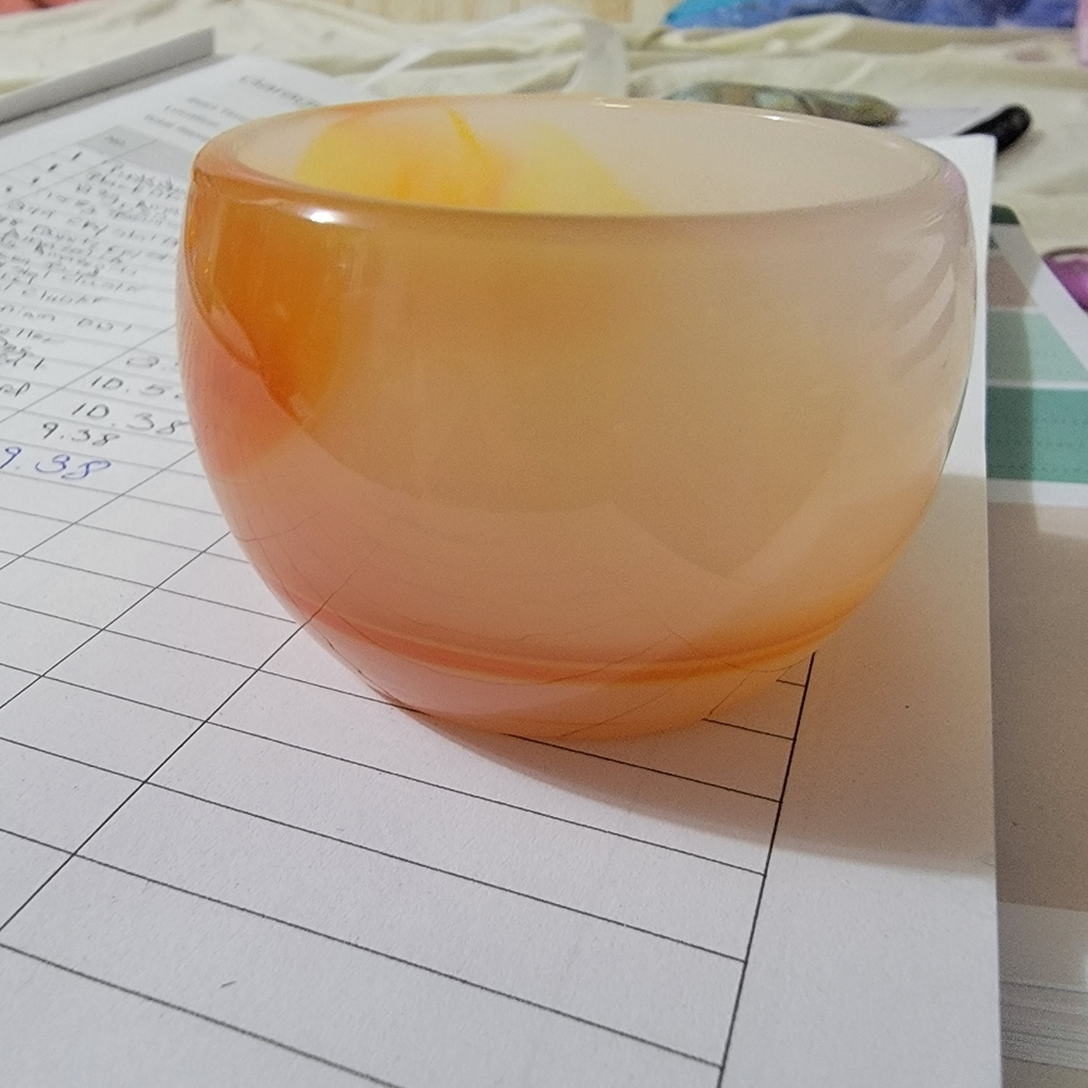 Carnelian Crystal Bowl Polished Gemstone, Energy Decor - Picture 3 of 6